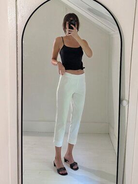 Lands' End Mid Rise Slim Leg Capri Pants Size 6P White